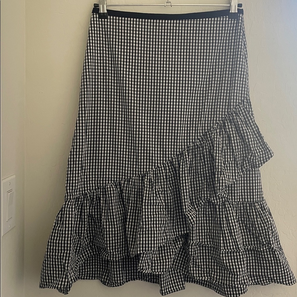 Ann Taylor LOFT women’s Black and White Gingham A-line Skirt